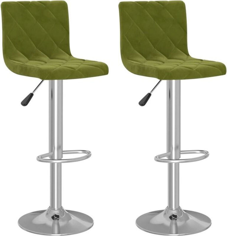 Set aus 2 Barhockern von vidaxl in Grün aus Samt mit Chrom-Details im modernen Design - Bild 1