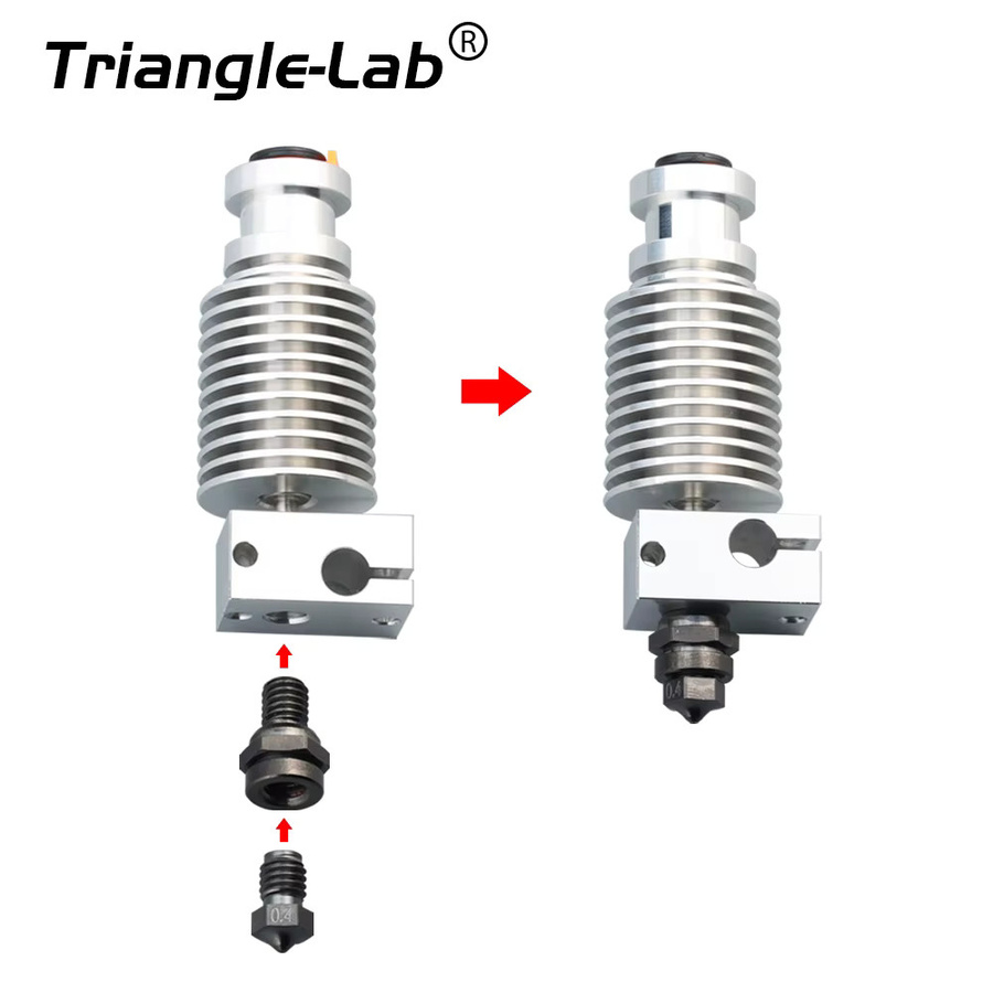 Trianglelab MZE DLC V6 Schmelzzone-Extruder zur Durchflusssteigerung für V6 Düsen, CHC Hotends und Voron 3D-Drucker - Bild 2