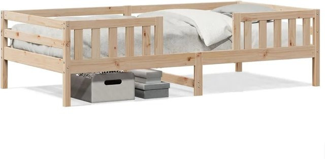 vidaXL Massivholzbett aus Kiefernholz in Braun ohne Matratze B/T/H: 90 x 200 x 100 cm (ca.) - Bild 1