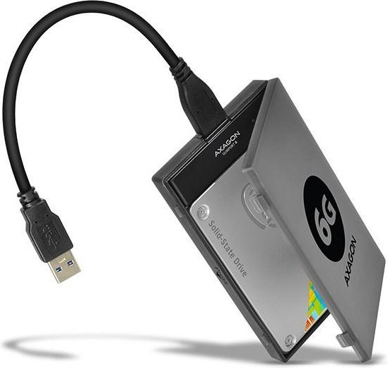 Axagon ADSA-1S6 USB 3.2 Gen 1 SATA 6G UASP Festplattengehäuse in Schwarz - Bild 1