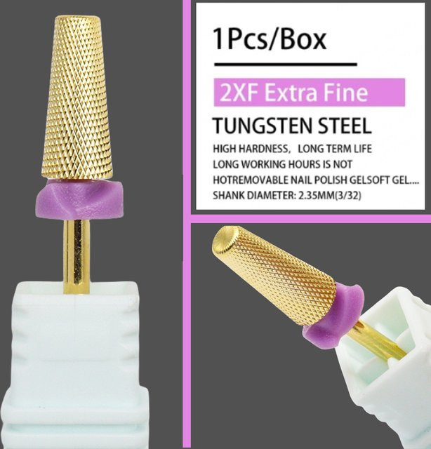 Easy Nail Nagel Fräse Bohrer Bits, Wolfram Hartmetall, Rund, Metallic - Bild 1
