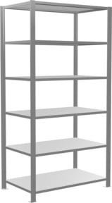 Schulte Lagertechnik Büro-Steckregal MultiPlus150, Grundregal mit 6 Fachböden, verzinkt, Silbergrau, B: 100 cm, T: 60 cm, H: 200 cm - Bild 1