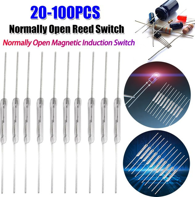 VODOOL Magnetschalter 2x14mm Normalerweise Offen Magnetischer Induktionsschalter DIY Reed-Schalter Elektronische Komponente - Bild 1