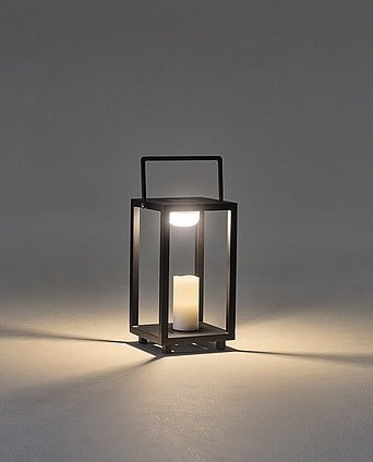 SOLALA Solar-Laterne aus Aluminium in Schwarz mit LED und warmweißem Licht für den Garten - Bild 1