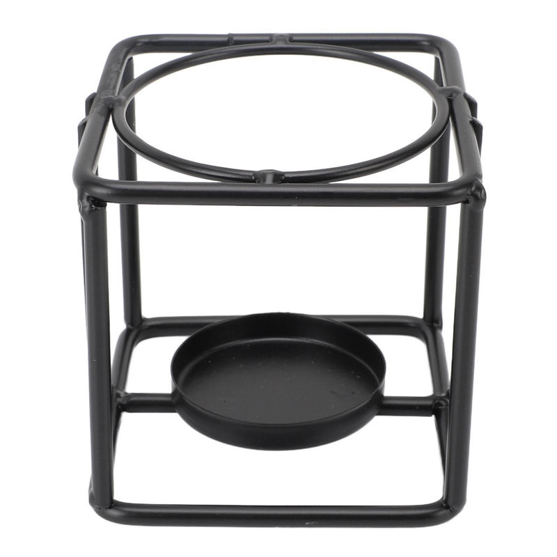 Koogeelife Teelicht-Halter aus Metall in Schwarz mit geometrischem Design als minimalistische Dekoration - Bild 2