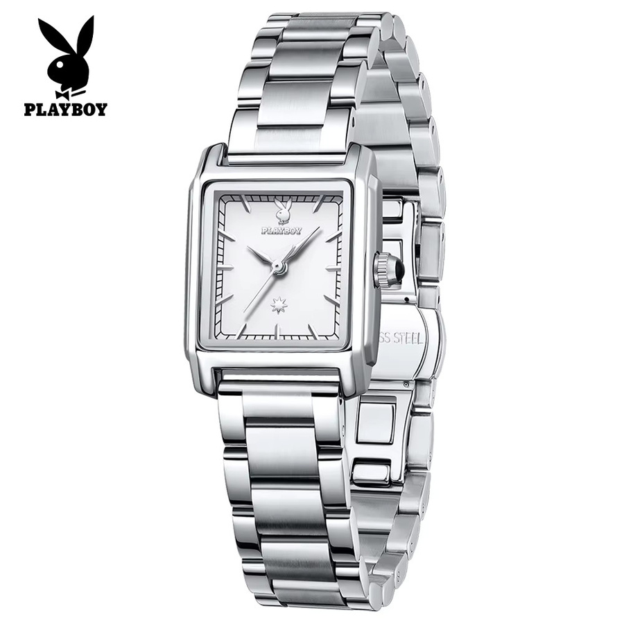 PLAYBOY Armbanduhr, Quarz, Edelstahl, eckig, Silber, Damen - Bild 2