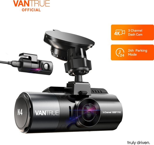 Vantrue N4 4K Dashcam 3-Kanal-System mit IR-Nachtsicht in Schwarz - Bild 1