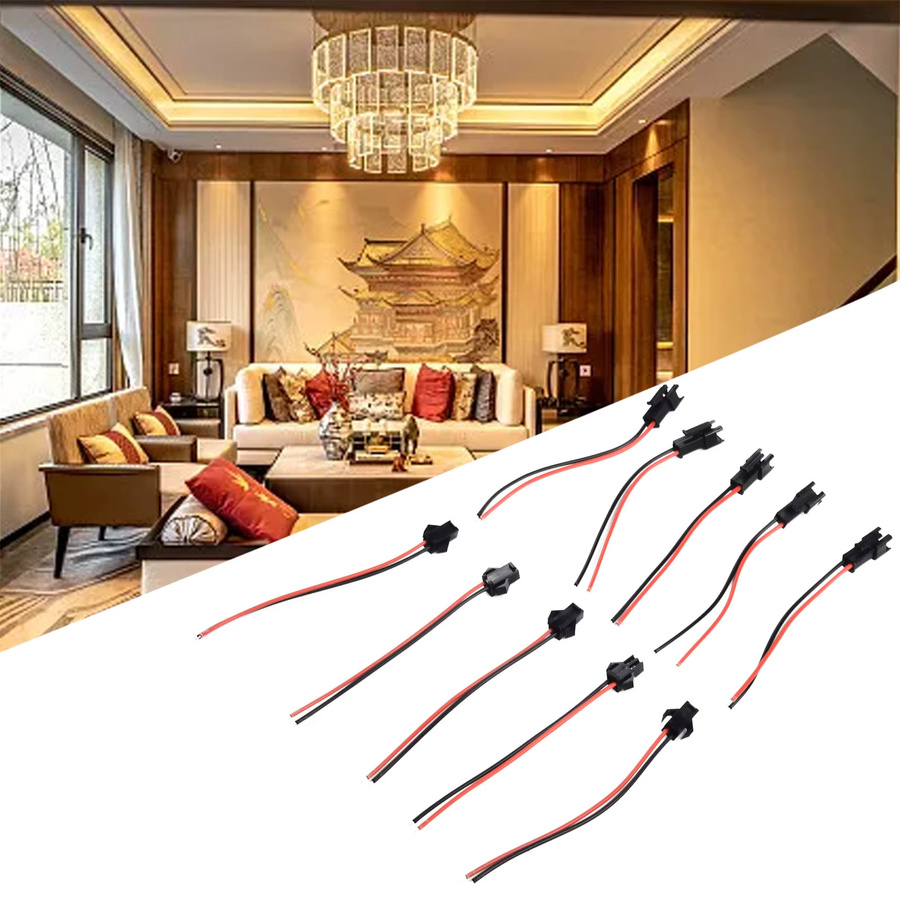 JST SM 2-Pin Drahtverbinder Set mit männlichen und weiblichen Steckern in Schwarz für LED-Streifen und LED-Wandwaschlampen - Bild 3