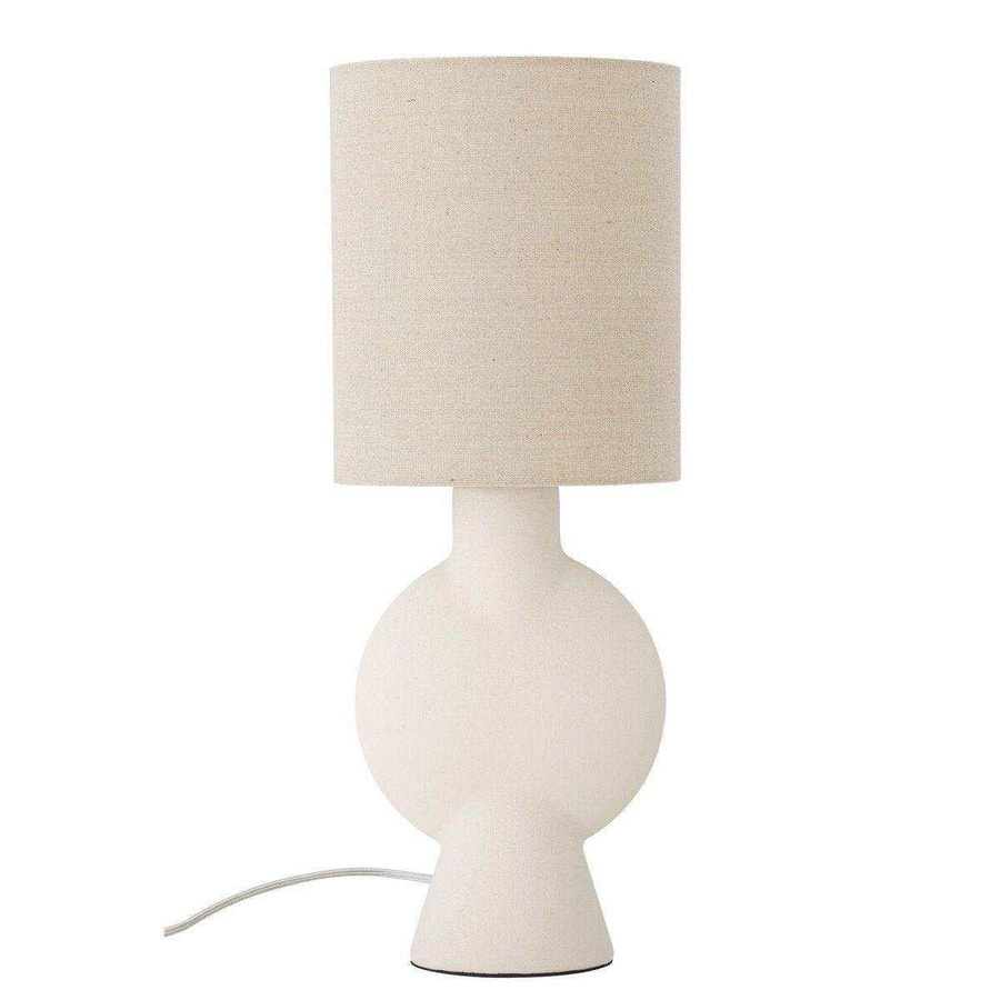 Bloomingville Tischlampe Sergio in Beige aus Keramik mit Leinenlampenschirm, Höhe: 54,5 cm - Bild 1