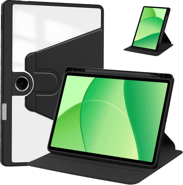 Schutzhülle mit 360 Grad Rotation für OPPO Pad SE 11 Zoll 2025 OPD2417, transparente Acryl Rückseite mit Stifthalter - Bild 1