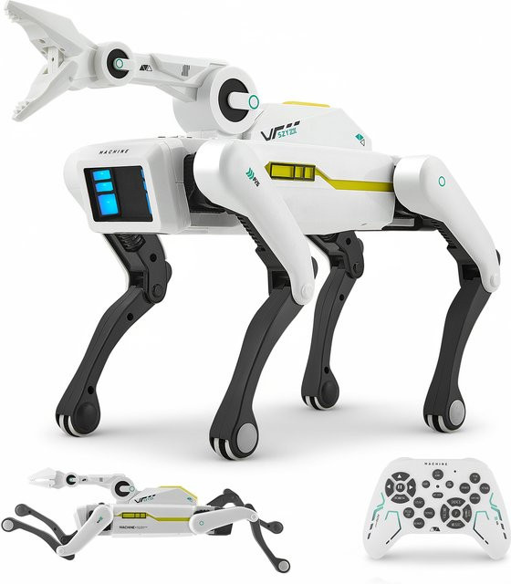 Jugacool AI RC Roboter Hund, ferngesteuert, mit Stimme Dialog, Singen, Tanzen, Weiß - Bild 1