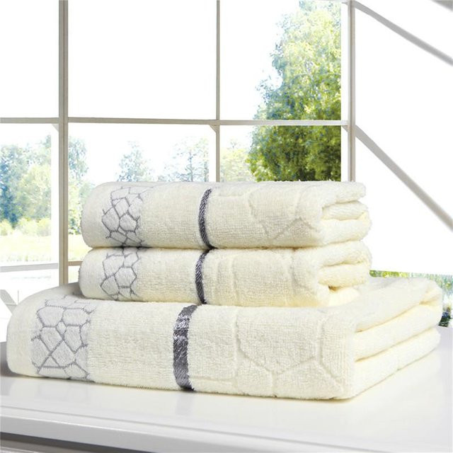 3-teiliges MAITA Clothscenery Handtuch-Set aus Baumwolle in Beige bestehend aus Badetüchern und Gesichtstüchern - Bild 1
