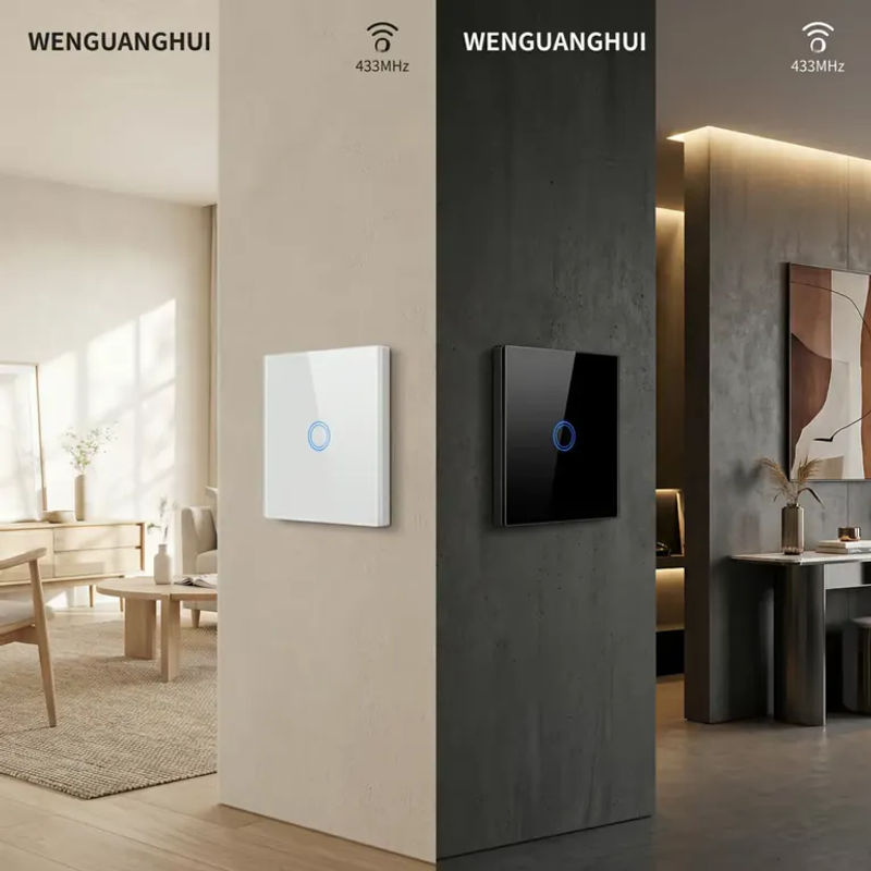 KADMOS Kabelloser RF Touch-Lichtschalter mit Glaspanel und 433MHz Fernbedienung für dein Zuhause oder Schlafzimmer - Bild 2