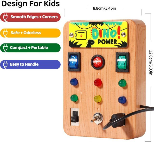 Wucifang Bags Montessori Activity Board, Sensorisches Spielzeug, Gelb, ab 0 Jahre - Bild 1