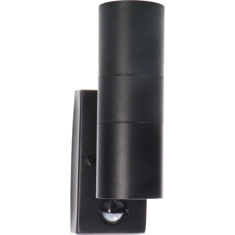 LED's light Außen-Wandleuchte rund in Schwarz aus Edelstahl und Glas mit Bewegungsmelder, Dämmerungssensor und Timer für Up-and-Down-Beleuchtung - Bild 2