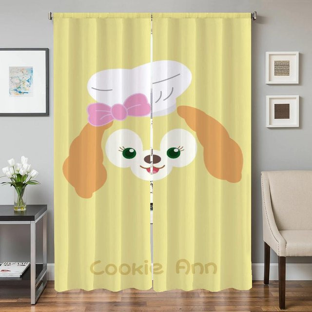 2er-Set Verdunklungsvorhänge C-Keks Ann für Wohnzimmer und Schlafzimmer, Farbe: Weiß/Gelb, Breite: 50 cm, Höhe: 70 cm - Bild 1