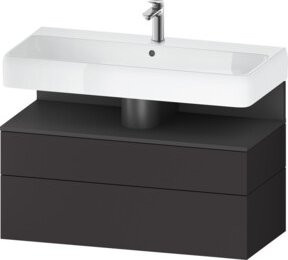 Duravit Waschtischunterschrank Qatego in Grau mit 1 Tür und 1 Auszug, B/T/H: 99 x 47 x 59 cm - Bild 1