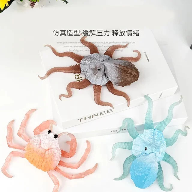 CatXaa Meeres leben Tintenfisch und Krabbe Tiermodelle Blue - Bild 1