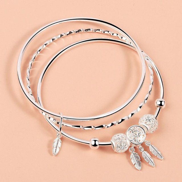 Allbestart Armband, 925 Silber, Traumfänger, Quaste, Feder, Damen - Bild 1