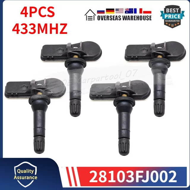 GANGLE 4er Set Reifendruckkontrollsystem TPMS Sensoren 433 MHz für Subaru Legacy Outback Trezia WRX XV Farbe: Schwarz - Bild 1