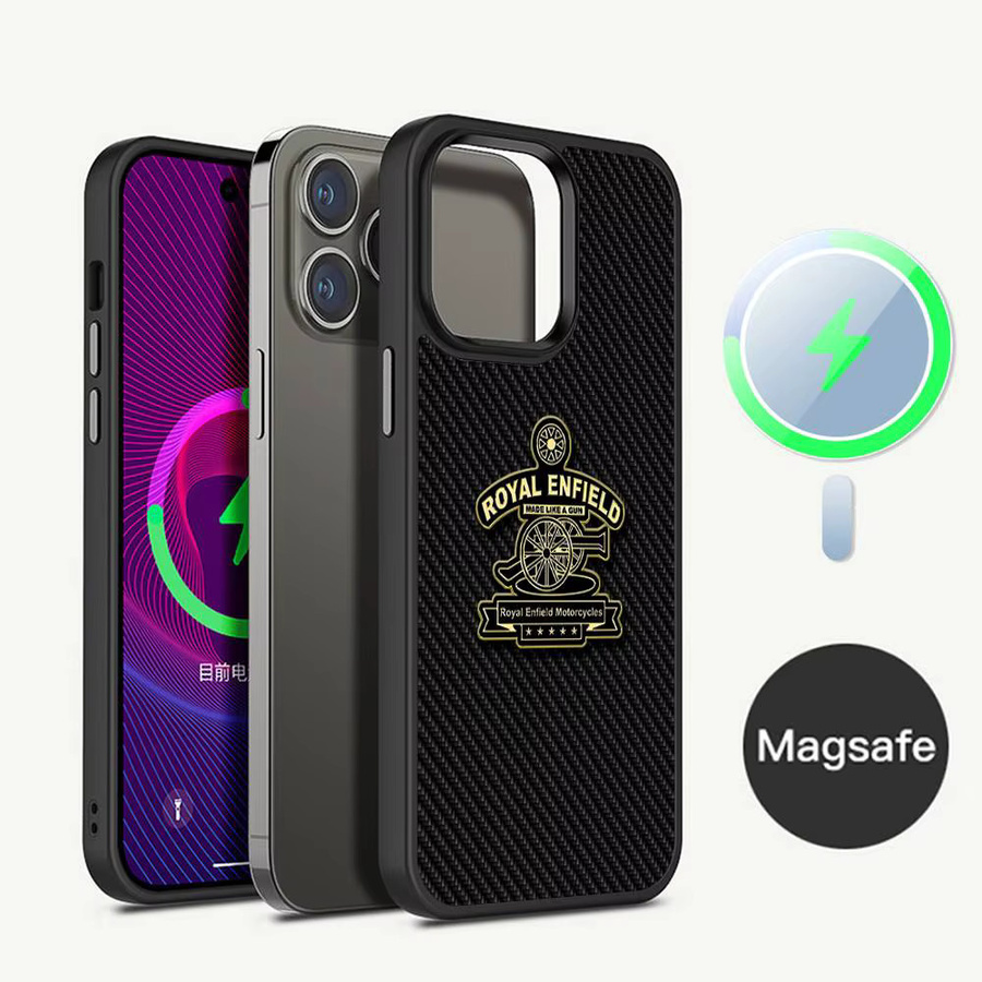 R-ROYALS E-ENFIELDS MagSafe Magnetische Hülle für iPhone 11 bis iPhone 17 Air Pro Max Plus in Schwarz - Bild 4