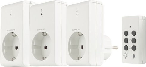 REV-Ritter Funkschalt-Set Standard 4-teilig in Weiss für den Innenbereich B/H/T: 4,9 x 7 x 8,7 cm - Bild 1