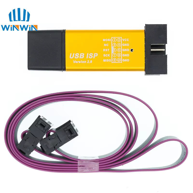 AITEWIN ROBOT USBASP USBISP AVR Programmierer mit 10Pin zu 6 Pin Adapter Board in Blau - Bild 3