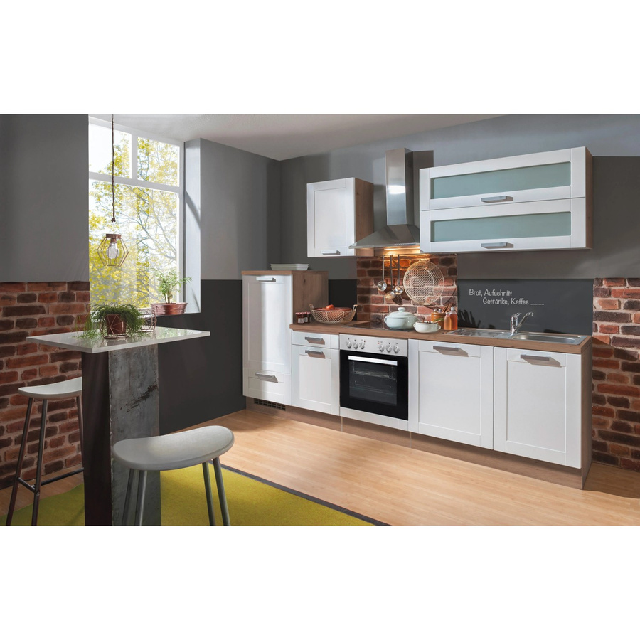 Menke Küchenzeile Artisan Premium Landhaus Weiß in Artisan-Eiche Nachbildung Breite: 280 cm - Bild 2