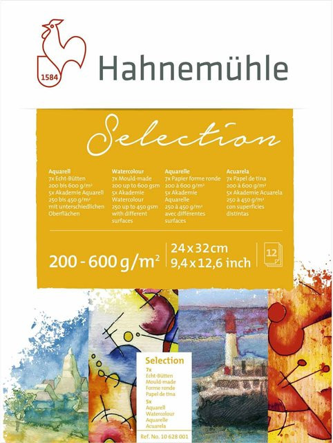 Hahnemühle Aquarell Selection Block Weiß, 12 Blatt, B: 24 cm, H: 32 cm - Bild 1