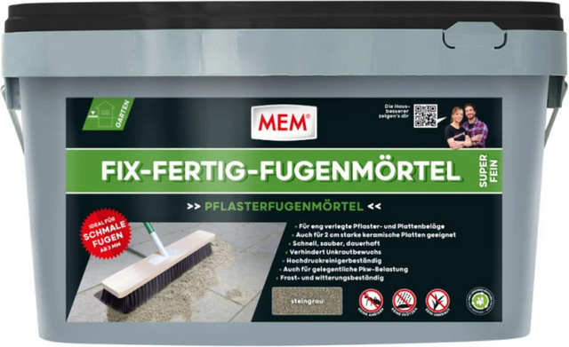 MEM Fix-Fertig-Fugenmörtel super fein in Grau, 20 kg - Bild 1