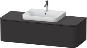 Duravit Waschtischunterschrank Happy D.2 Plus in Graphit Matt, Wandhängend, Breite: 130 cm, Tiefe: 55 cm, Höhe: 35,4 cm - Bild 1