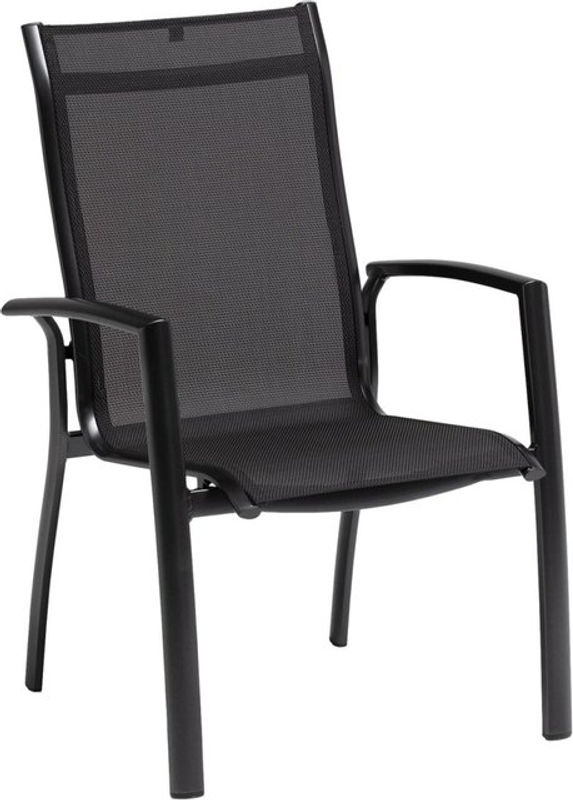 Kettler Legato Curve Stapelsessel aus Aluminium und Textilene in Anthrazit, B/T/H: 65,5 x 68,0 x 101,0 cm - Bild 2