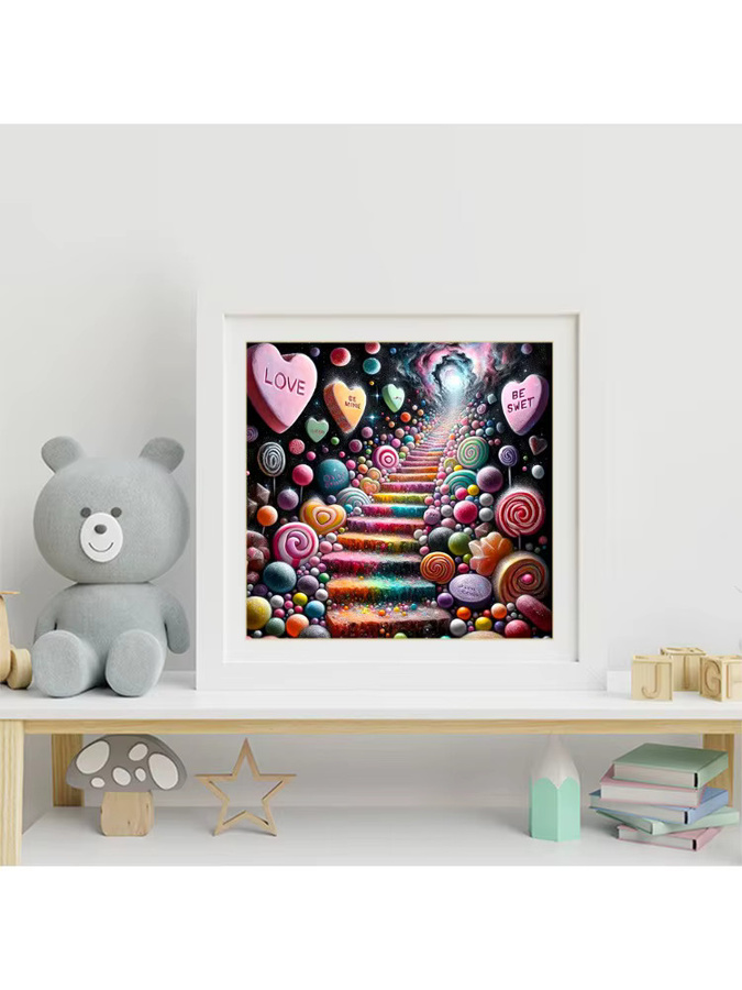 EverShine Diamant-Mosaik Bastelset mit Liebesherzen und Süßigkeiten als Vollbohr-Stickerei in Mehrfarbig - Bild 3
