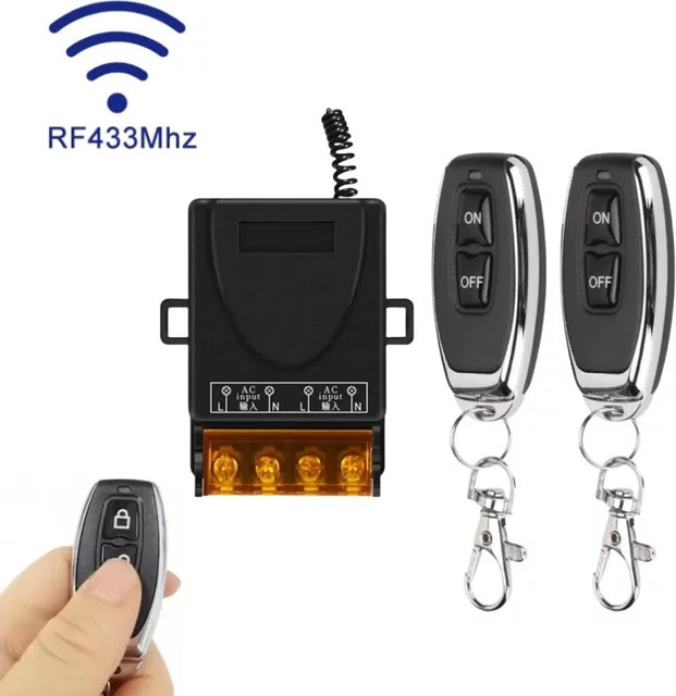 Smart Switch Drahtlose RF 433 MHz Fernbedienung mit 30A Relais für Wasserpumpen, Motoren und LED-Licht in Schwarz - Bild 1