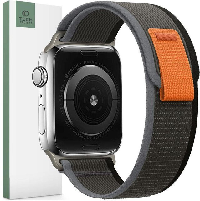 Tech-Protect Uhrenarmband Nylon, Schwarz/Orange, Unisex - Bild 1