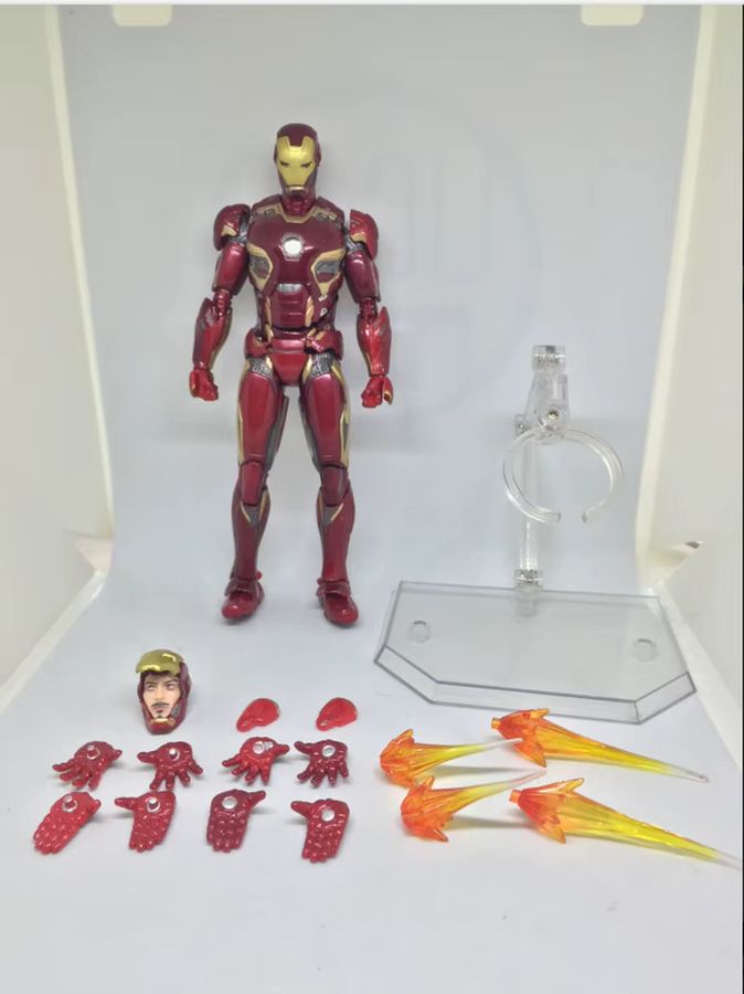 Marvel Avengers Iron Man Modell Mk45 Mobile Puppe Dekoration in Rot für Sammler und als Geschenk für Jungen - Bild 4