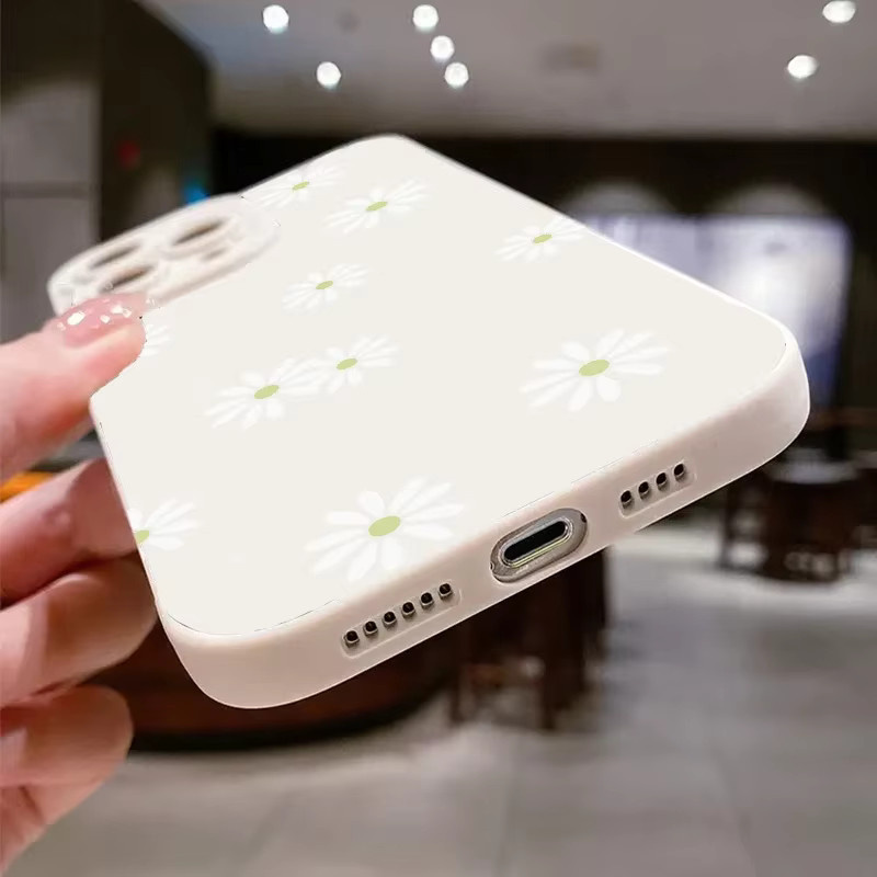 Handyhülle mit Wildblumen- und weißen Punkten für iPhone 15 Pro Max, iPhone 14, 13, 12, 11, XS, XR, X, 7, 8 Plus in Weiß - Bild 5