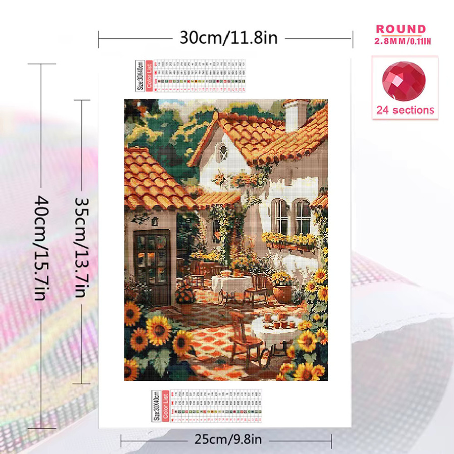 Momoart DIY Diamant-Mosaik Set Garten-Landschaft mit floralem Motiv in Multicolour, B/H: 30 x 20 cm - Bild 2