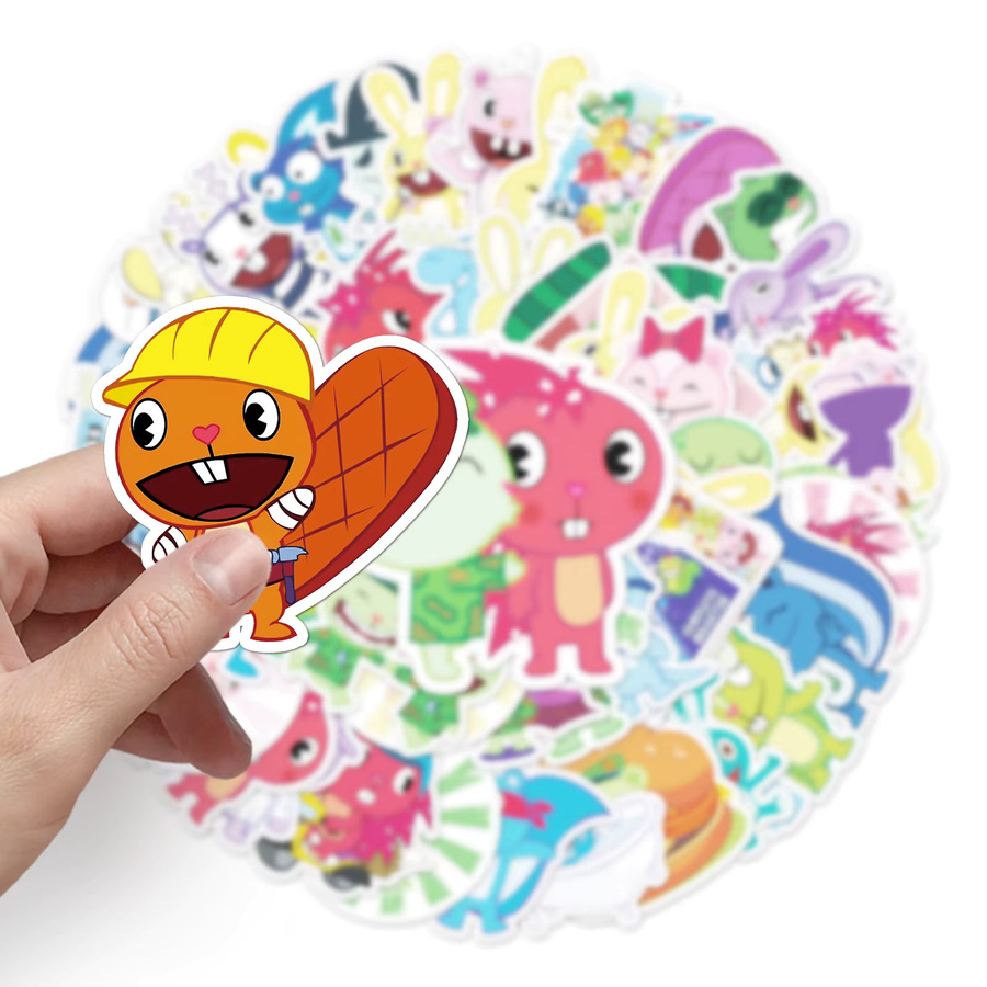 FANLU Kawaii Cartoon Happy Tree Friends Aufkleber, 50 Stück - Bild 2