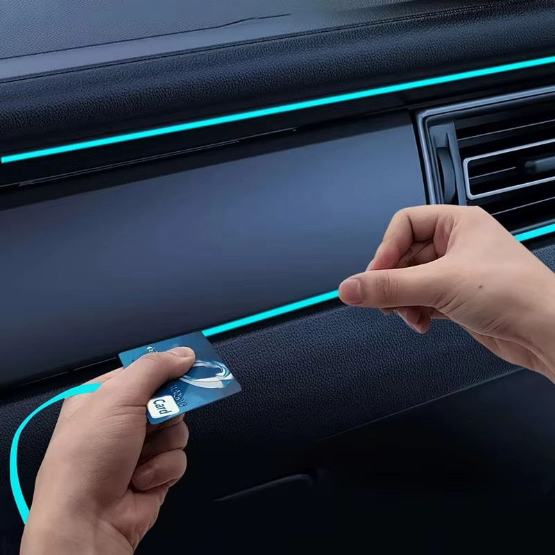 LED Neon Flex Ambientebeleuchtung für Auto und Interieur mit USB-Anschluss, kühles Weiß, 5 m Länge - Bild 3