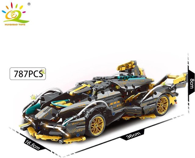 Wucifang Bags Rennwagen Modellbausteine, mit LED, ab 6 Jahren - Bild 1