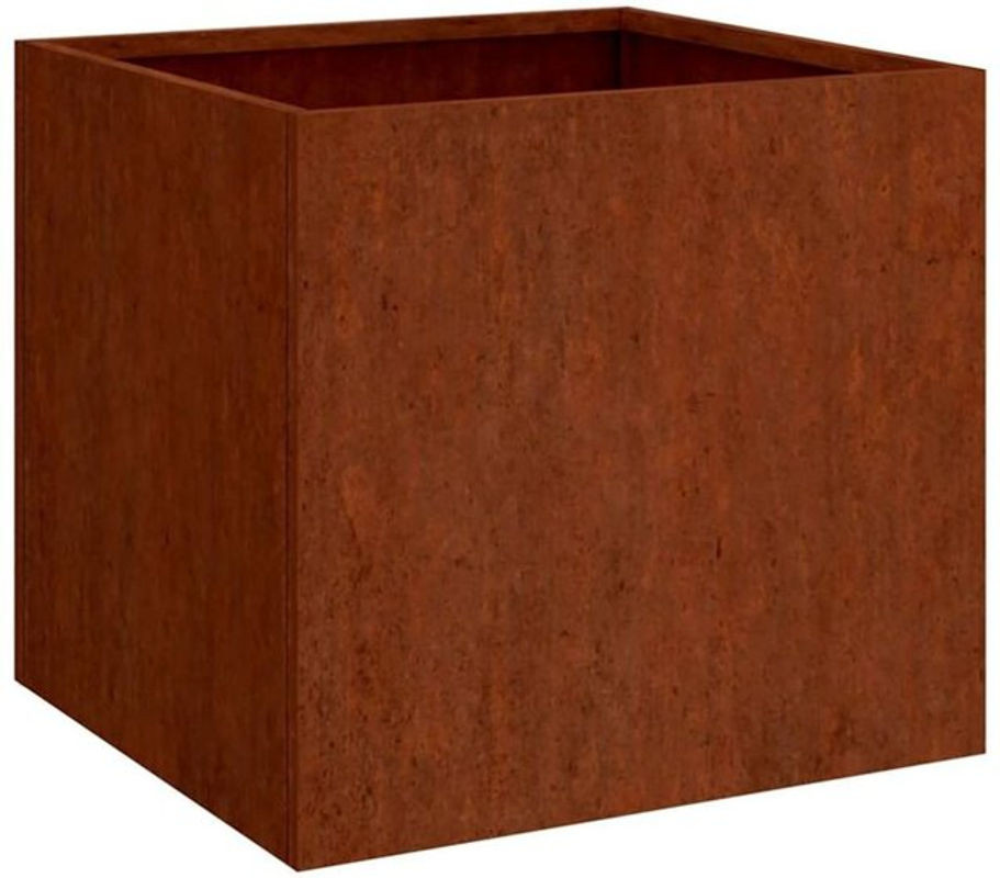 Pflanzkübel aus Cortenstahl von Vidaxl in Braun und Rot, quadratisch, B/T/H: 49 x 47 x 46 cm - Bild 1