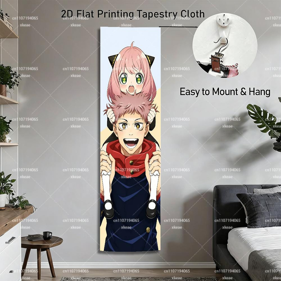 S-Spy X Family & Jujutsu Kaisen Vertikaler Wandbehang Anya & Yuji Crossover Wandbild, Mehrfarbig, Höhe: 150 cm, Breite: 40 cm - Bild 3