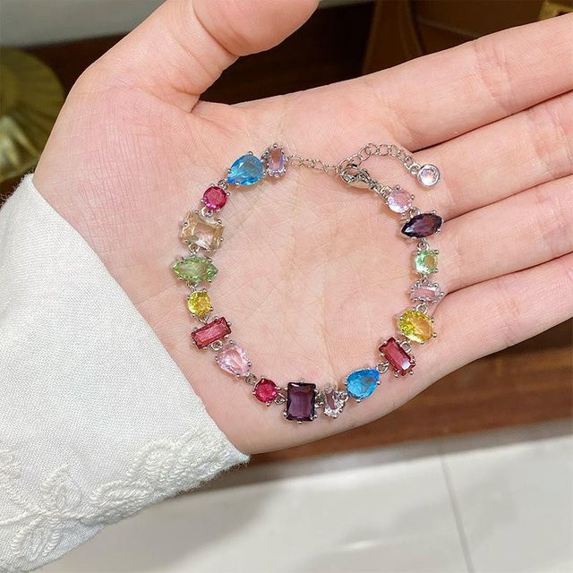 Armband Silber, Bunt, Zirkonia, Damen - Bild 1
