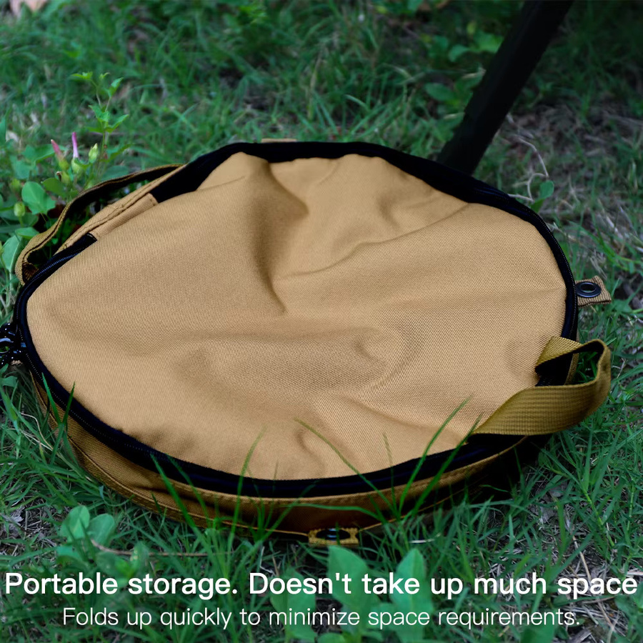 WELLHIKE Outdoor-Mülleimer faltbar und tragbar für Camping und Auto, 20 l, grün/beige, B: 36,0 cm, T: 33,0 cm, H: 16,0 cm - Bild 3