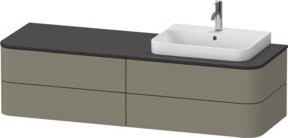 Duravit Waschtischunterschrank Happy D.2 Plus in Steingrau s-matt mit 4 Schubladen, Breite: 160 cm, Tiefe: 55 cm, Höhe: 40,8 cm - Bild 1