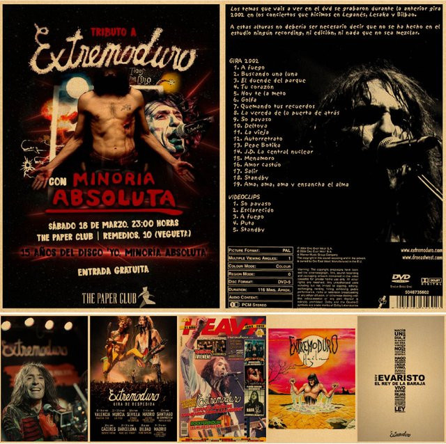 Extremoduro Vintage Band Poster aus Kraftpapier für dein Wohnzimmer oder deine Bar - Bild 1
