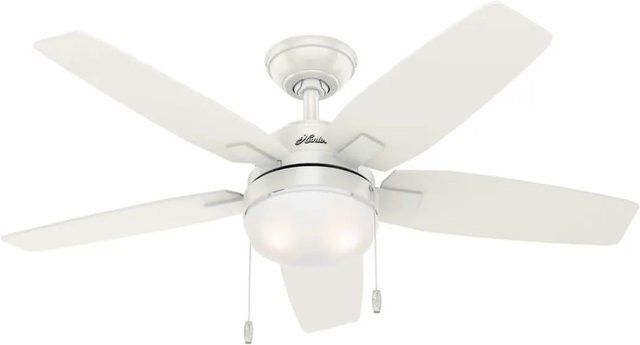 HUNTER FANS Deckenventilator Arcot in Weiß mit Beleuchtung und Zugketten, Durchmesser: 117 cm - Bild 1