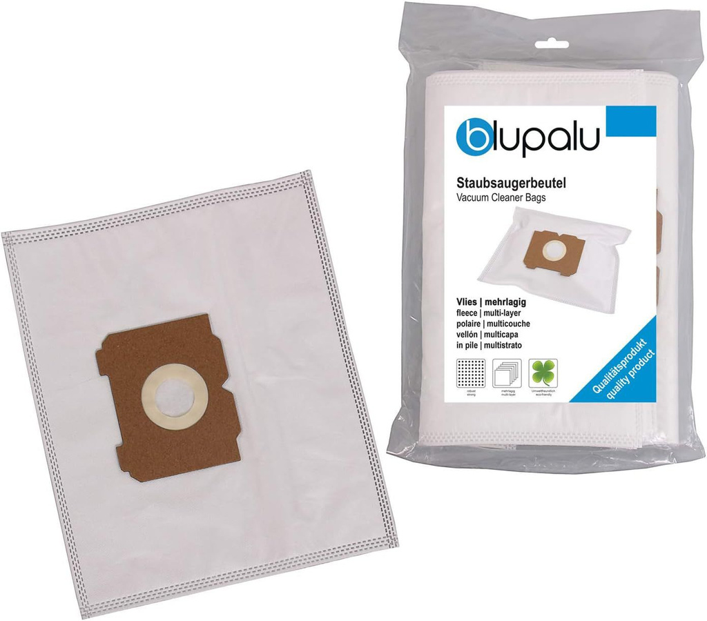 10er Pack blupalu Staubsaugerbeutel kompatibel mit Volta Diamant U 414 inklusive Mikro-Filter in Weiß - Bild 1