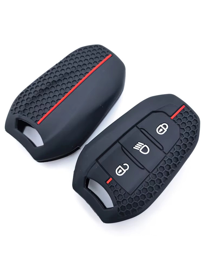 GZKANDM Silikon Schlüsselhülle für Peugeot 308 408 508 2008 3008 4008 5008 und Citroen C4 C5 C6 C3-XR in Schwarz - Bild 4